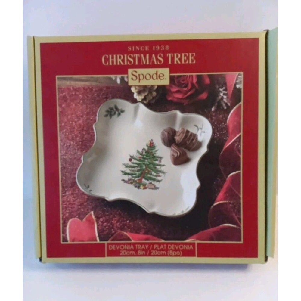 Spode Christmas Tree Devonia Ceramic Tray 8" Square